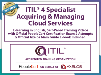 ITIL® 4 Specialist: Acquiring & Managing Cloud Services (AMCS) - eLearning and PeopleCert Exam Bundled Offer.