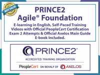 PRINCE2 Agile® Foundation  E-Learning by PeopleCert in English, Self-Paced Learning Videos with Official PeopleCert Certification Exam 2 Attempts & Official Axelos Main Guide E-book Included. Course code: PRINCE2AFND-E-2