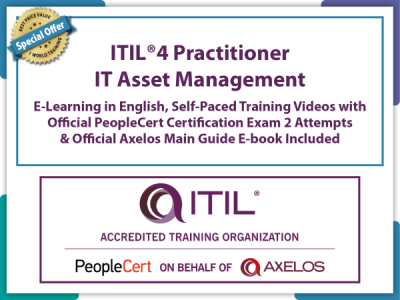 ITIL® 4 Practitioner: IT Asset Management Practice – eLearning and PeopleCert Exam Bundled Offer.