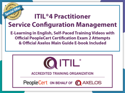 ITIL 4 Practitioner: Service Configuration Management – eLearning and PeopleCert Exam Bundled Offer.